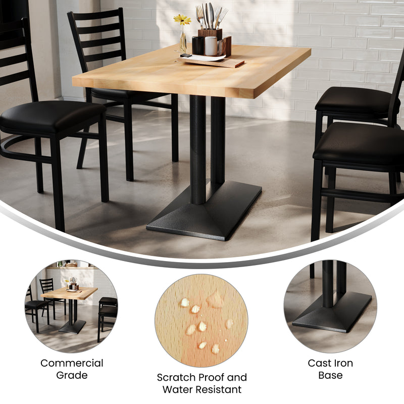 NAT 30x48 Table-BK Column Base