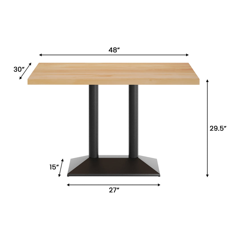 NAT 30x48 Table-BK Column Base