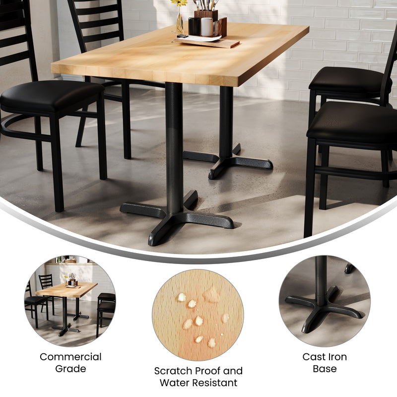 NAT 30x60 Table/BK 22x22 Base