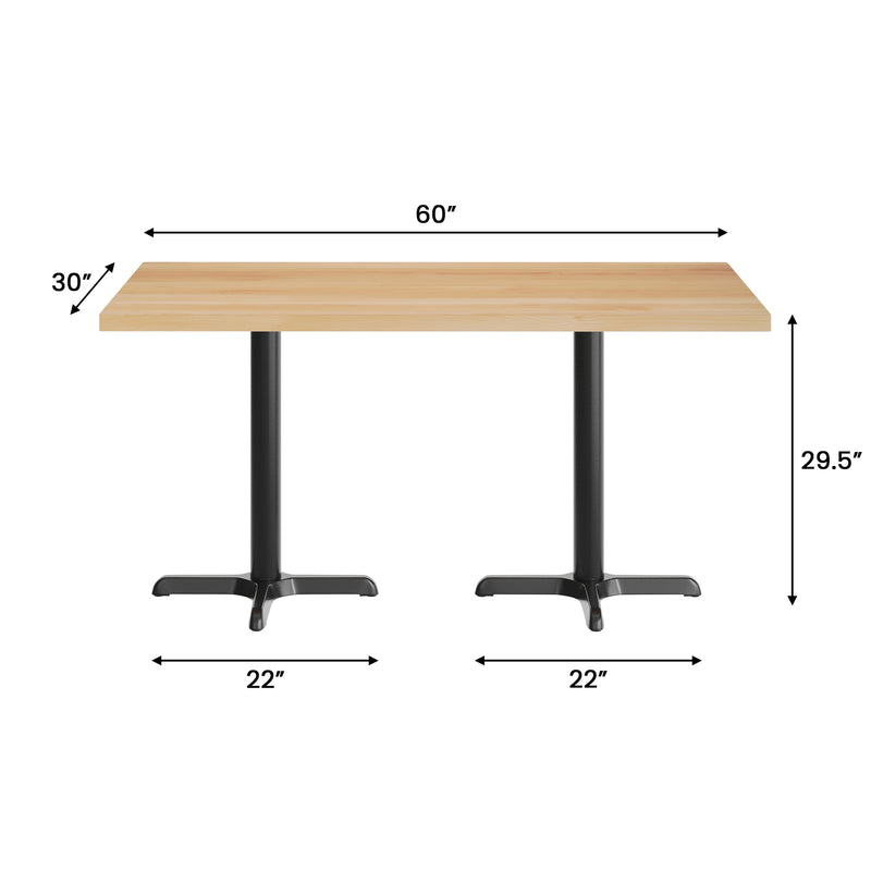 NAT 30x60 Table/BK 22x22 Base
