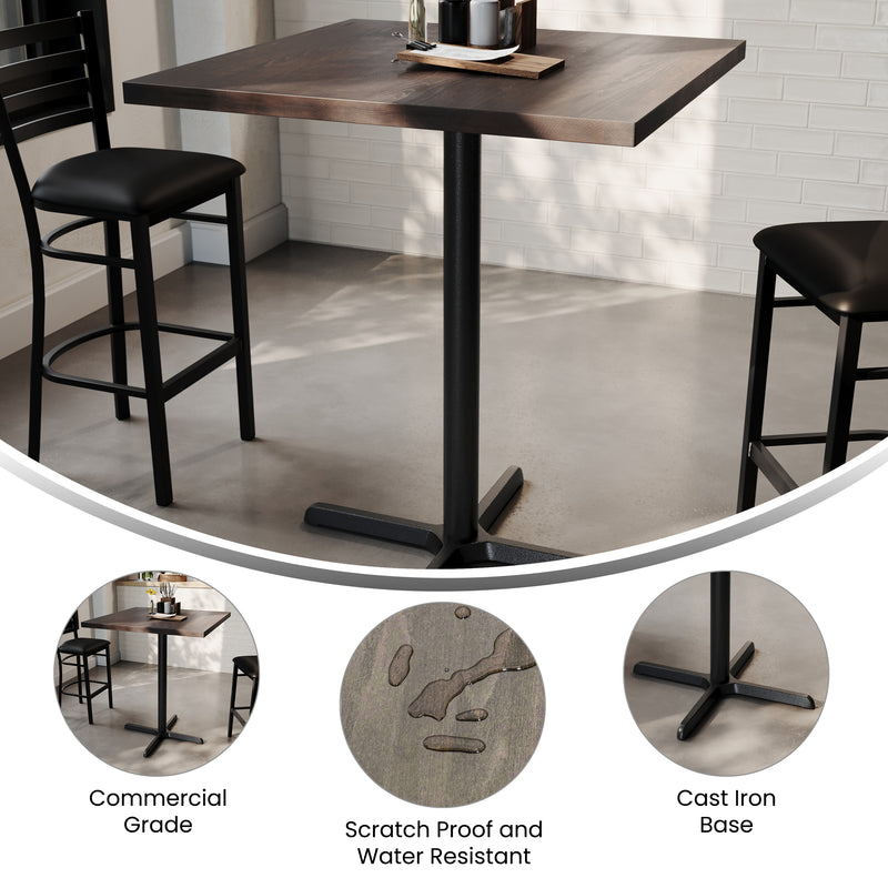 BR 36" SQ Table-30x30 Bar Base