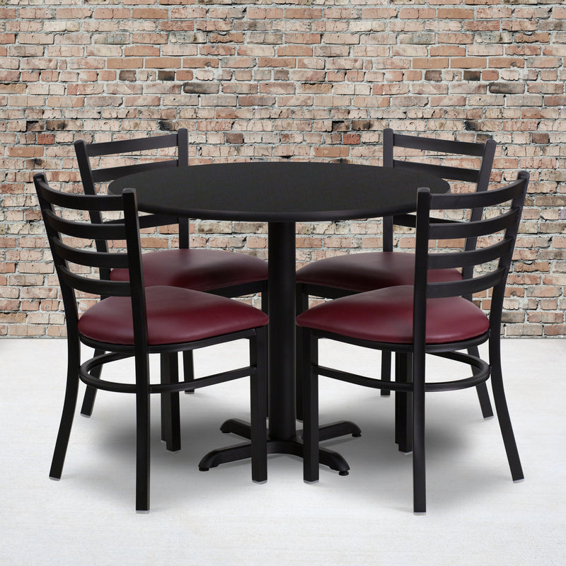 36RD BK Table-BG VYL Seat