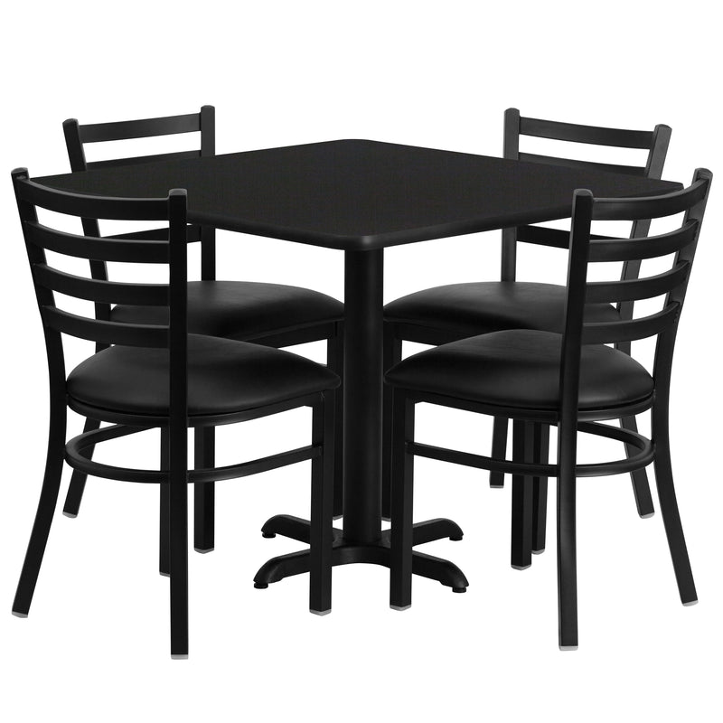 36SQ BK Table-BK VYL Seat