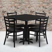 36SQ BK Table-BK VYL Seat
