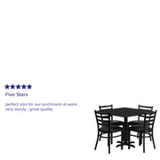 36SQ BK Table-BK VYL Seat