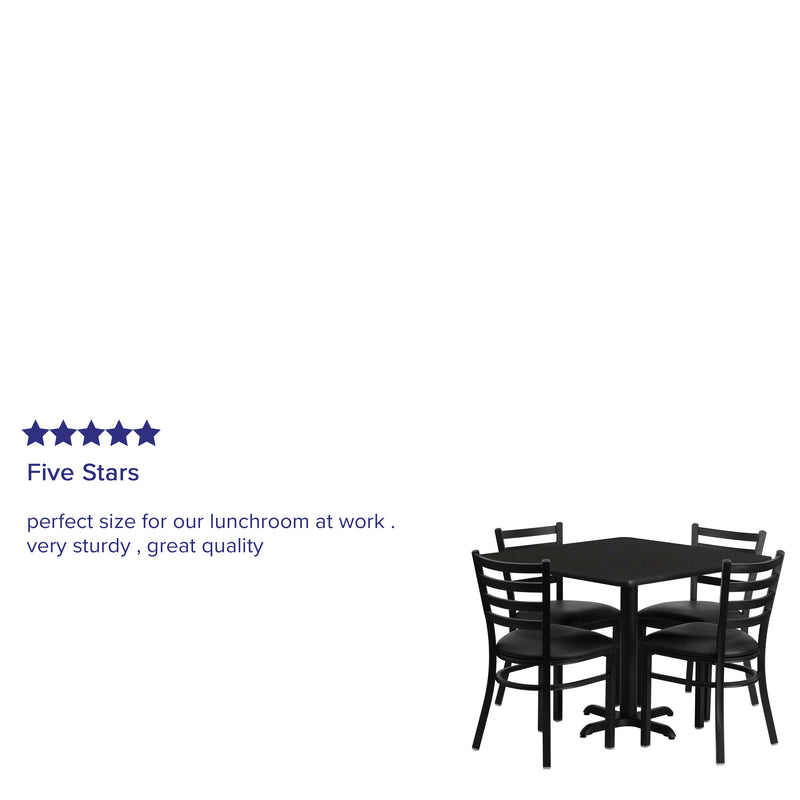 36SQ BK Table-BK VYL Seat