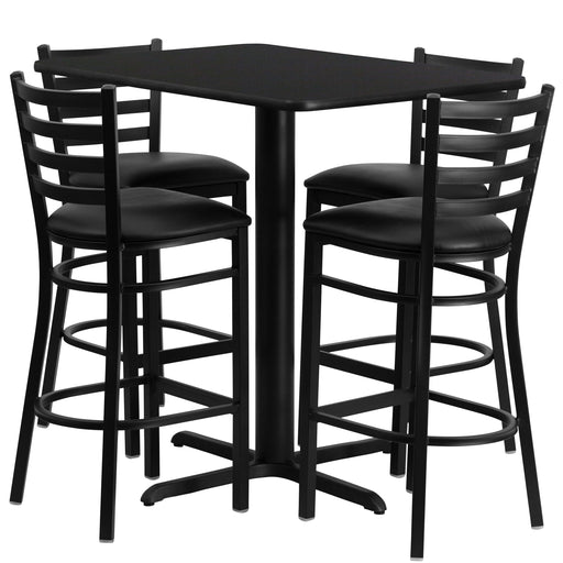 24x42 BK Bar Table-BK VYL Seat