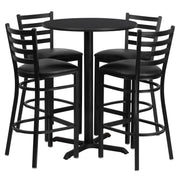 30RD BK Bar Table-BK VYL Seat