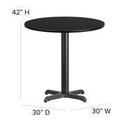 30RD BK Bar Table-BK VYL Seat