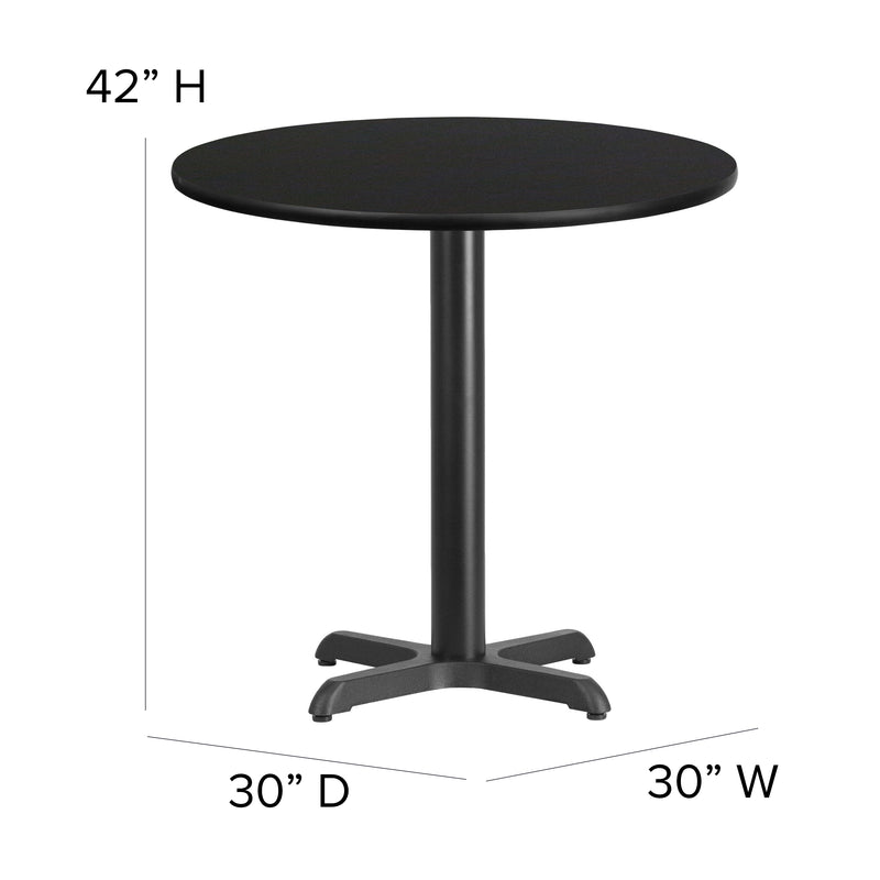 30RD BK Bar Table-BK VYL Seat