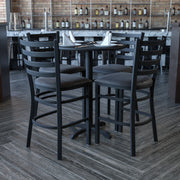 30RD BK Bar Table-BK VYL Seat