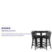 30RD BK Bar Table-BK VYL Seat