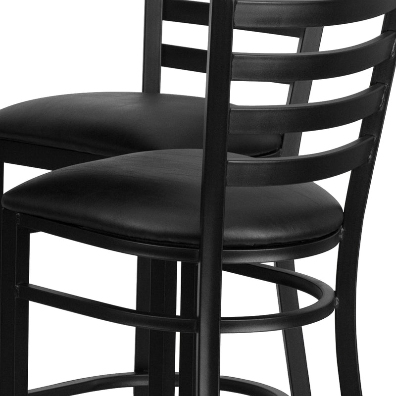 30RD BK Bar Table-BK VYL Seat