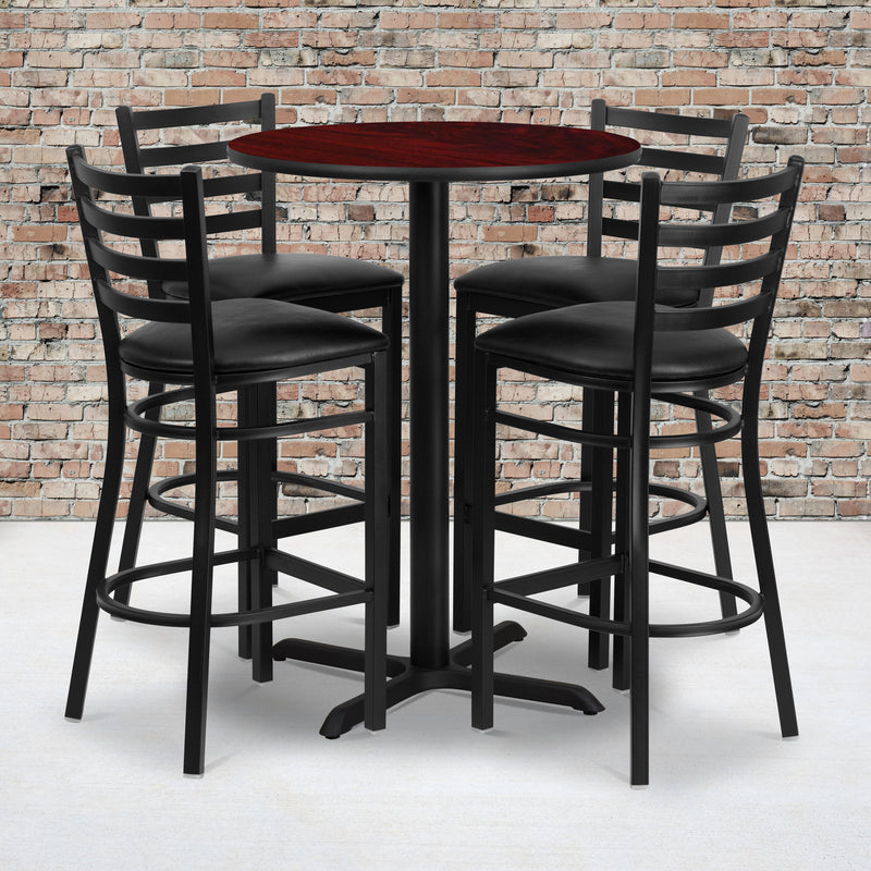 30RD MA Bar Table-BK VYL Seat