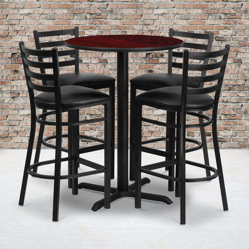30RD MA Bar Table-BK VYL Seat