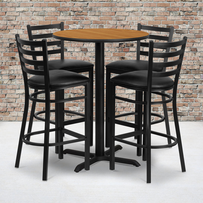 30RD NA Bar Table-BK VYL Seat