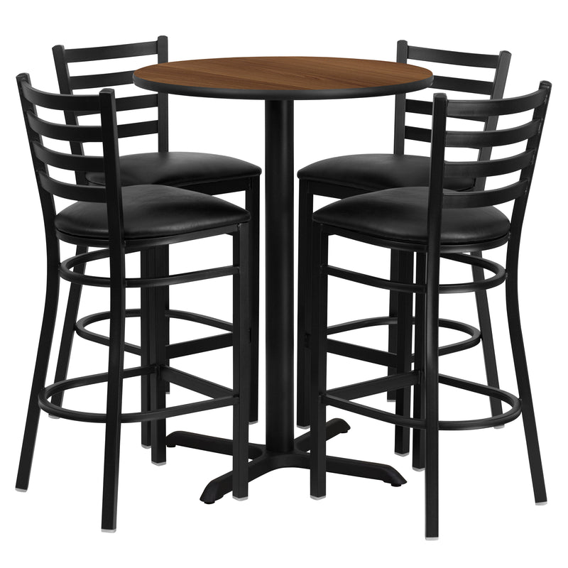 30RD WA Bar Table-BK VYL Seat