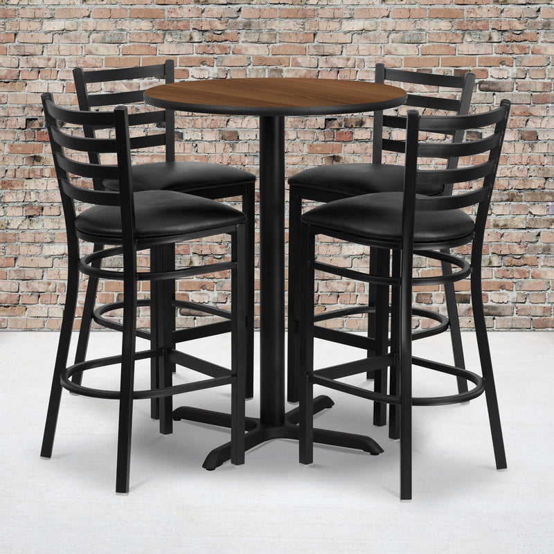 30RD WA Bar Table-BK VYL Seat