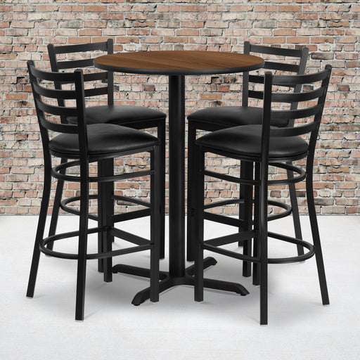 30RD WA Bar Table-BK VYL Seat