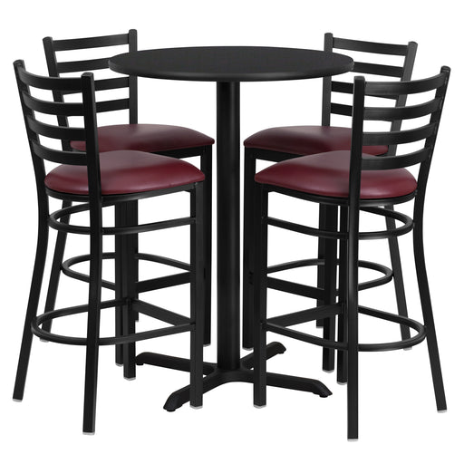 30RD BK Bar Table-BG VYL Seat