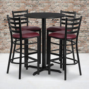 30RD BK Bar Table-BG VYL Seat