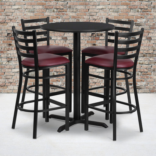 30RD BK Bar Table-BG VYL Seat