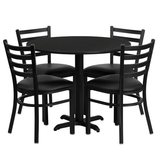 36RD BK Table-BK VYL Seat
