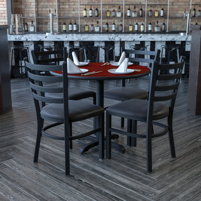 36RD BK Table-BK VYL Seat
