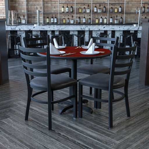 36RD BK Table-BK VYL Seat