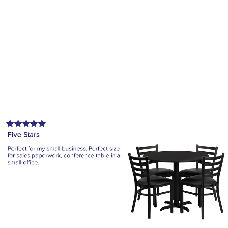 36RD BK Table-BK VYL Seat