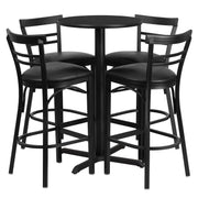 24RD BK Bar Table-BK VYL Seat