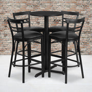 24RD BK Bar Table-BK VYL Seat