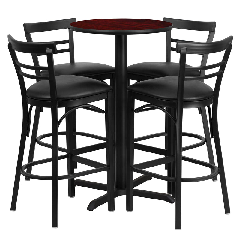 24RD MA Bar Table-BK VYL Seat