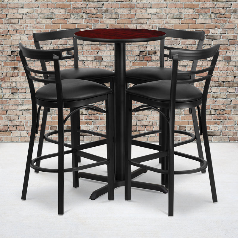 24RD MA Bar Table-BK VYL Seat