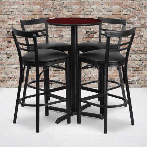 24RD MA Bar Table-BK VYL Seat