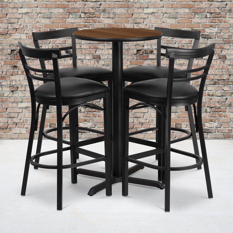 24RD WA Bar Table-BK VYL Seat