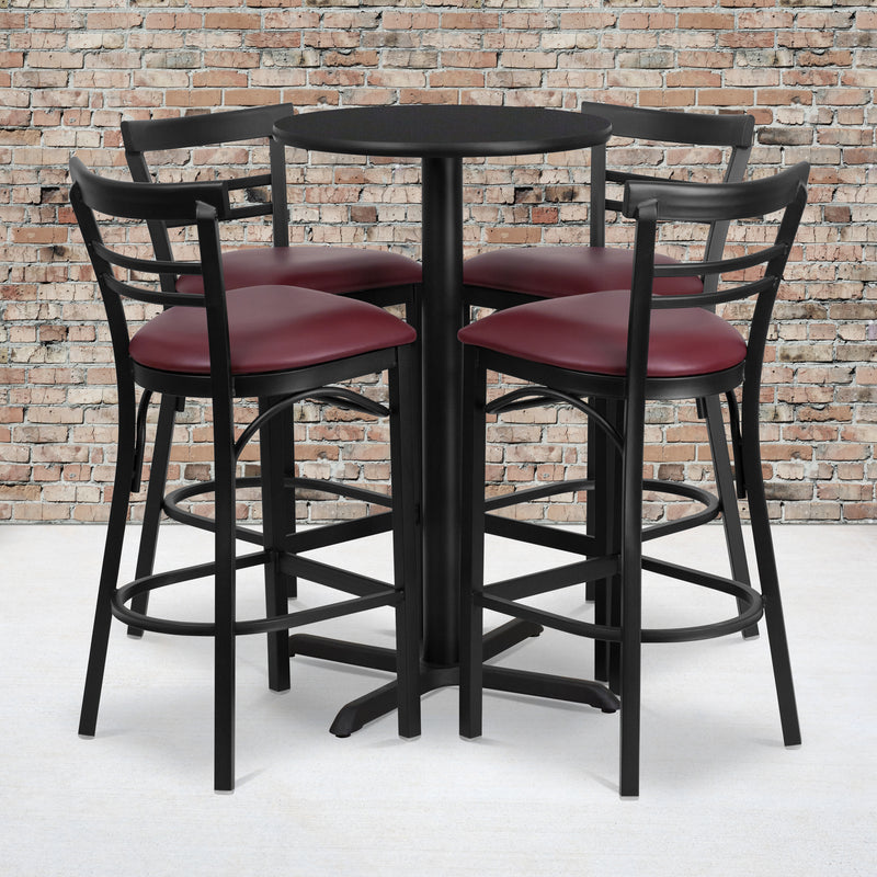 24RD BK Bar Table-BG VYL Seat