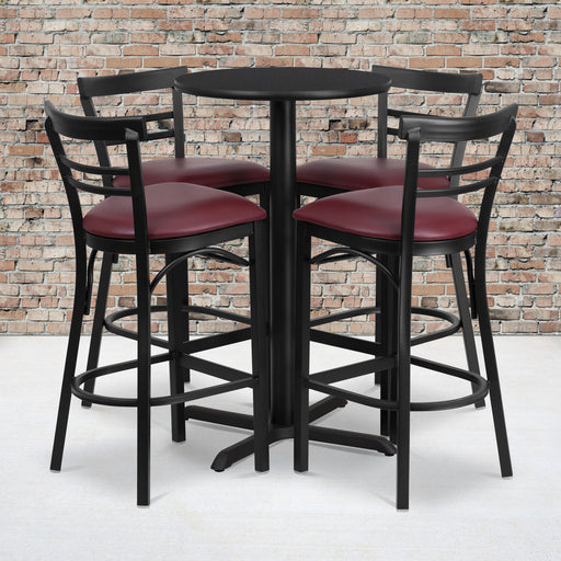 24RD BK Bar Table-BG VYL Seat
