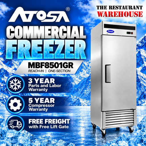 Atosa USA MBF8501 27-Inch One Door Upright Freezer - Energy Star Rated