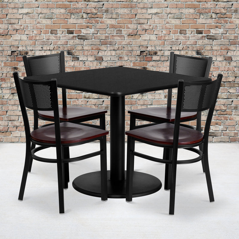 36SQ BK Table-MA WD Seat