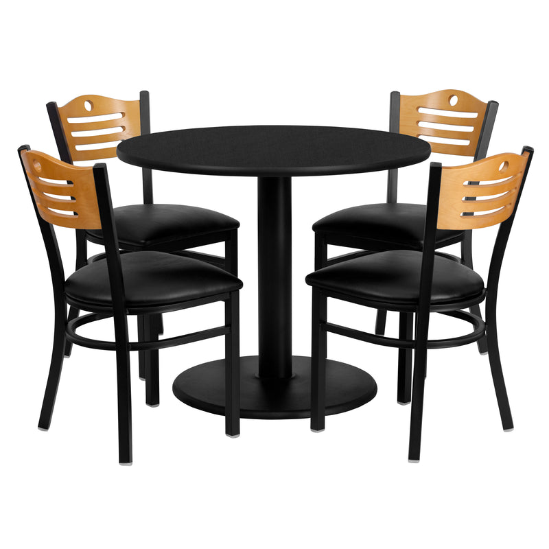 36RD BK Table-BK VYL Seat