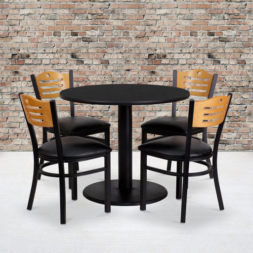36RD BK Table-BK VYL Seat