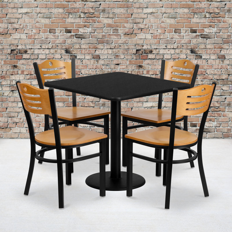 30SQ BK Table-NA WD Seat