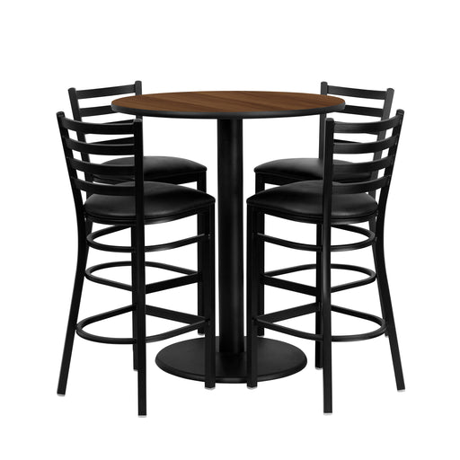 36RD WA Bar Table-BK VYL Seat