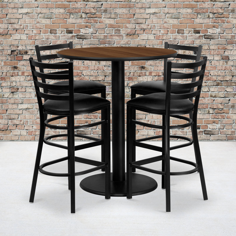 36RD WA Bar Table-BK VYL Seat