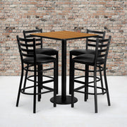 30SQ NA Bar Table-BK VYL Seat