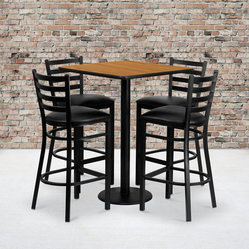 30SQ NA Bar Table-BK VYL Seat