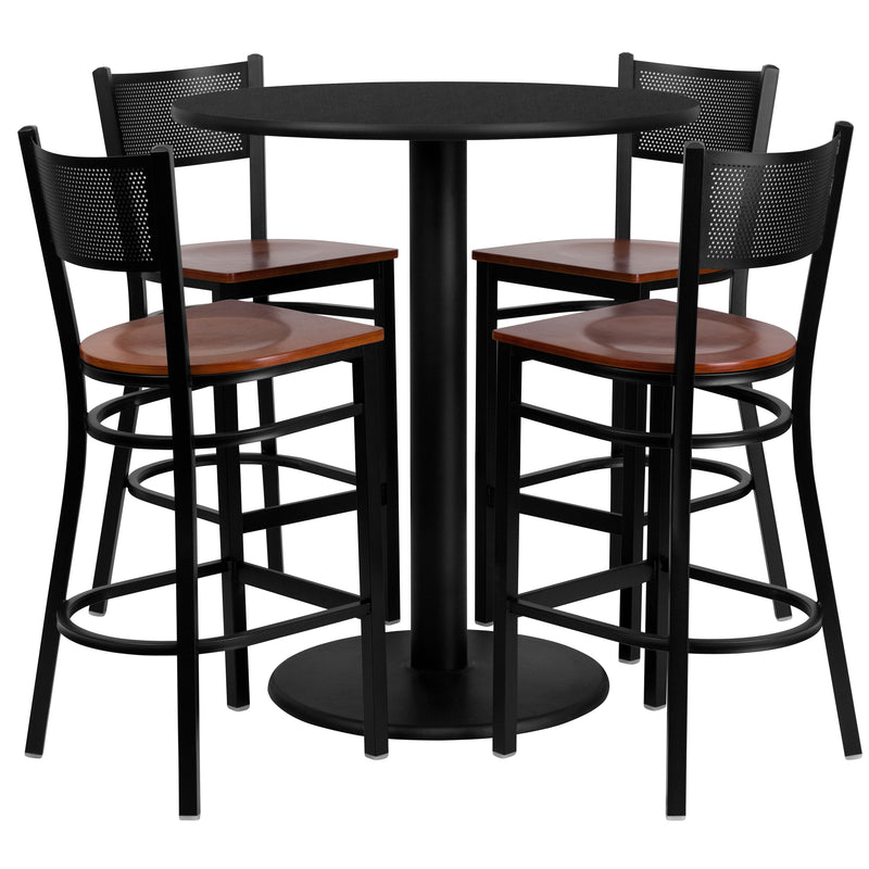 36RD BK Bar Table-CY WD Seat