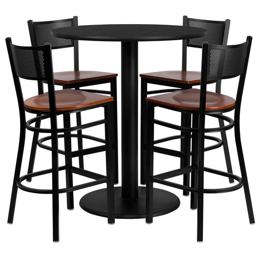 36RD BK Bar Table-CY WD Seat