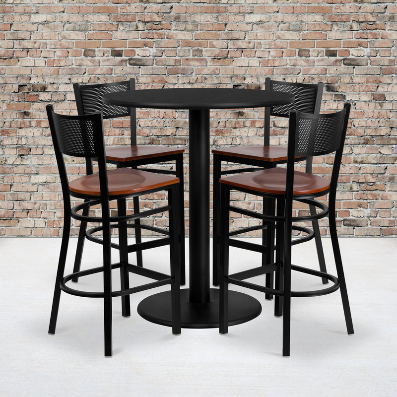 36RD BK Bar Table-CY WD Seat